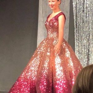 pageant / quinceanera dress. ombré wine & rose gold.